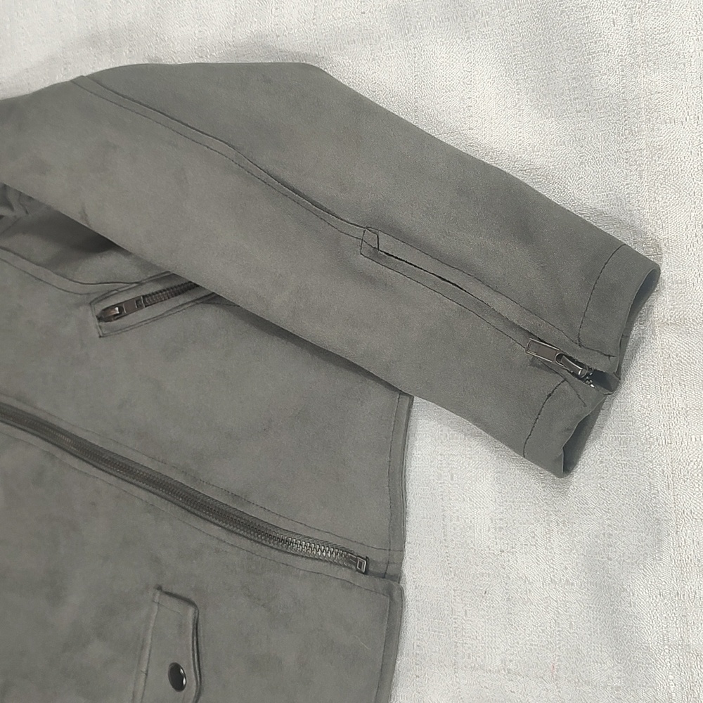 Rag Poets Soft Gray Polyester Spandex Night Out Jacket Coat Zip Up Size Small - Picture 11 of 11